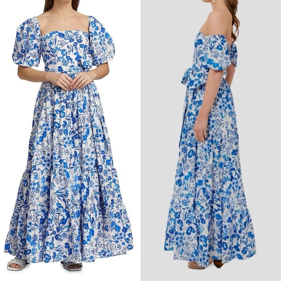 Cara Cara Wethersfield Dress Floral Garden Blue - 0 - Picture 5 of 8